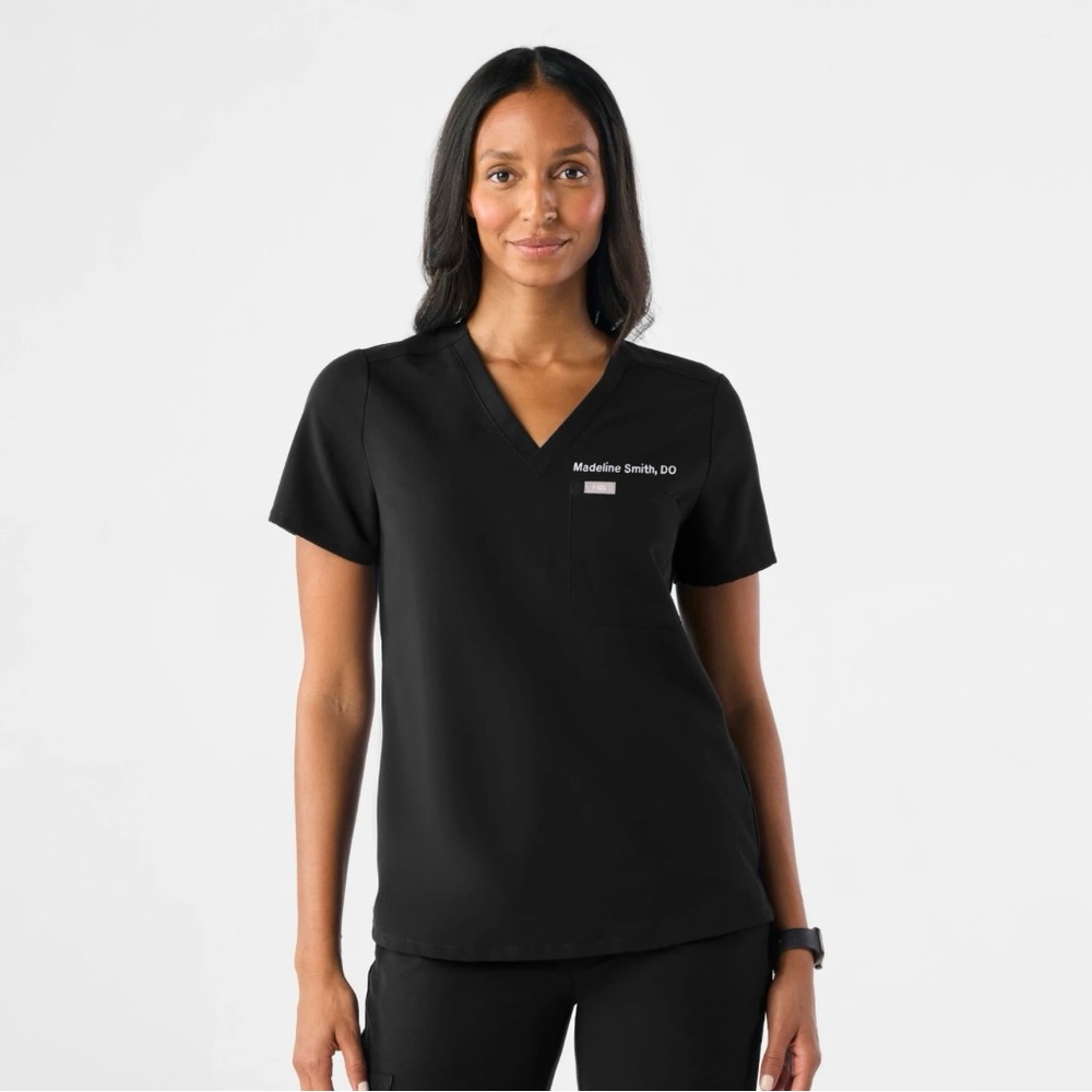 Figs Catarina Black Scrub Women's Top